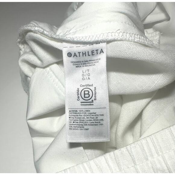 Athleta Retreat Linen High Rise Ankle Pants Size L Tall Size 14 - Picture 9 of 12